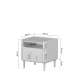 Nattbord AMILIO - 50x48 cm - 1 skuff- cashmere - oljet eik - tre bein