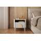 Nattbord AMILIO - 50x48 cm - 1 skuff- cashmere - oljet eik - tre bein