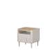 Nattbord AMILIO - 50x48 cm - 1 skuff- cashmere - oljet eik - tre bein