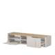 Tv-ben AMILIO - 170x36 cm - 1 skuff- 1 dør- cashmere - oljet eik