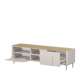 Tv-ben AMILIO - 170x48 cm - 1 skuff- 1 dør- cashmere - oljet eik