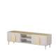 Tv-ben AMILIO - 170x48 cm - 1 skuff- 1 dør- cashmere - oljet eik