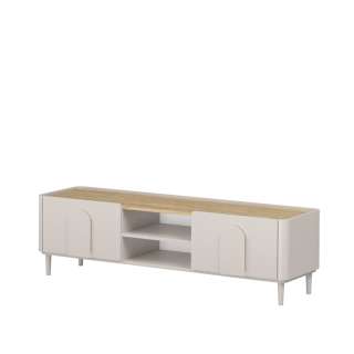 Tv-ben AMILIO - 170x48 cm - 1 skuff- 1 dør- cashmere - oljet eik
