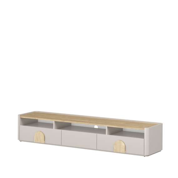 Tv-ben AMILIO 200x36 cm - 2 skuffer - 1 dør- cashmere - oljet eik