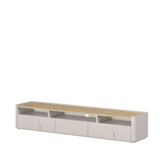 Tv-ben AMILIO 200x36 cm - 2 skuffer - 1 dør- cashmere - oljet eik