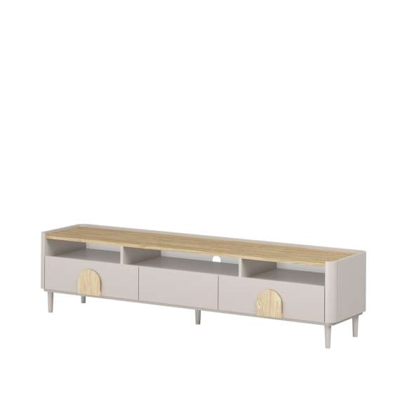 Tv-ben AMILIO 200x48 cm - 2 skuffer - 1 dør- cashmere - oljet eik