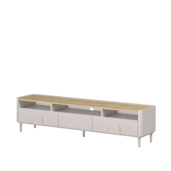 Tv-ben AMILIO 200x48 cm - 2 skuffer - 1 dør- cashmere - oljet eik