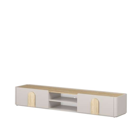 Tv-ben AMILIO - 220x36 cm - 1 skuff - 1 dør- cashmere - oljet eik