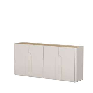 Skjenk AMILIO - 200x89 cm - 4 dører - cashmere - oljet eik