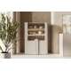 Vitrineskap AMILIO - 100x138 cm - 2 dører - cashmere - oljet eik
