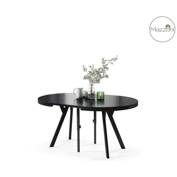 Spisebord VITO 110-310 cm - svart matt - svart bein - uttrekkbart