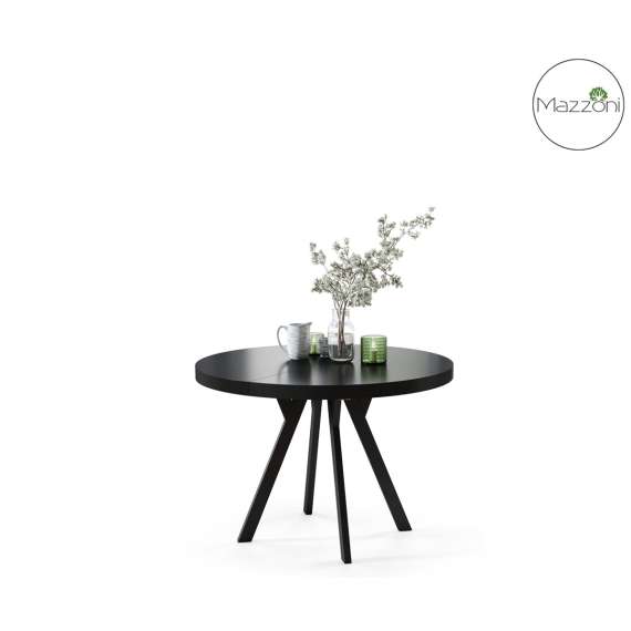 Spisebord VITO 110-310 cm - svart matt - svart bein - uttrekkbart