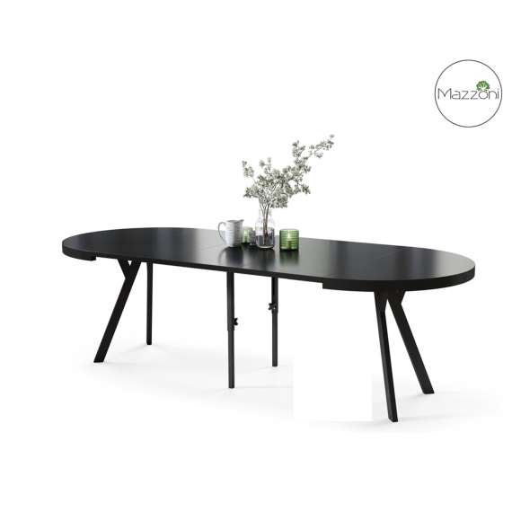 Spisebord VITO 110-310 cm - svart matt - svart bein - uttrekkbart