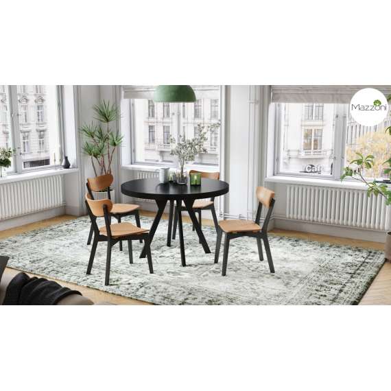 Spisebord VITO 110-310 cm - svart matt - svart bein - uttrekkbart