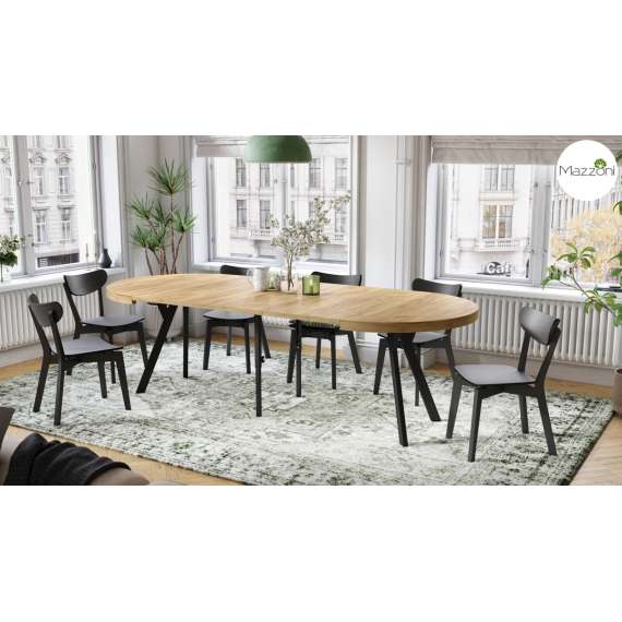 Spisebord VITO 110-310 cm - eik craft - svart bein - uttrekkbart