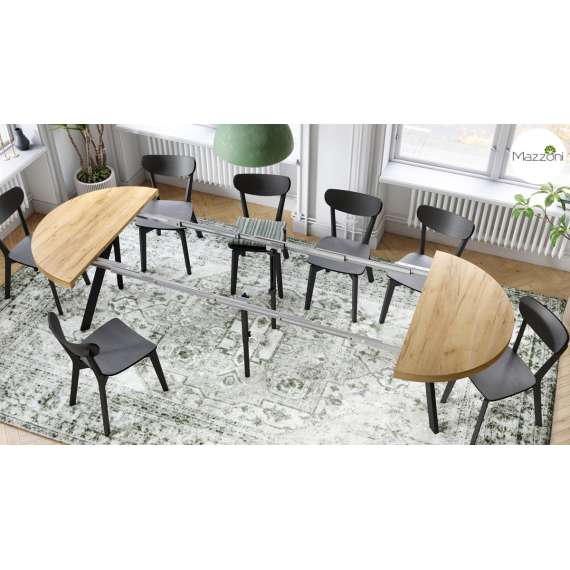 Spisebord VITO 110-310 cm - eik craft - svart bein - uttrekkbart