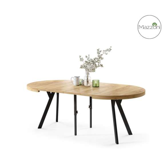 Spisebord VITO 110-310 cm - eik craft - svart bein - uttrekkbart