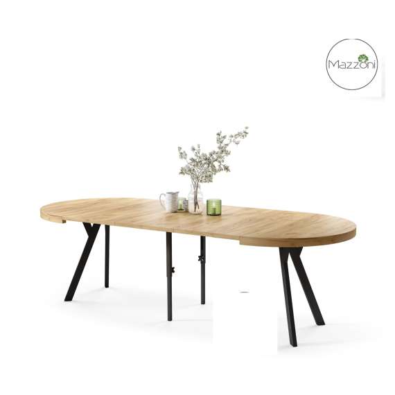 Spisebord VITO 110-310 cm - eik craft - svart bein - uttrekkbart