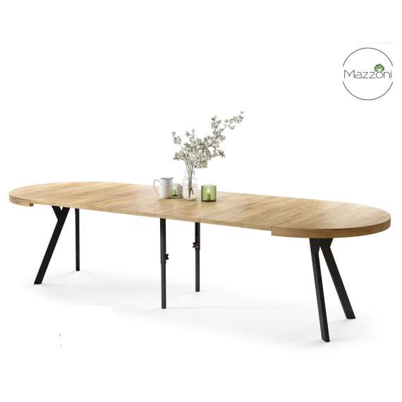 Spisebord VITO 110-310 cm - eik craft - svart bein - uttrekkbart