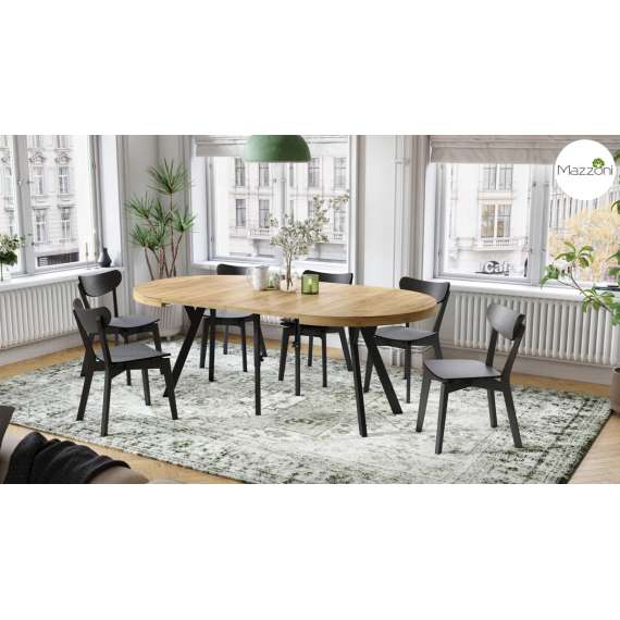 Spisebord VITO 110-310 cm - eik craft - svart bein - uttrekkbart