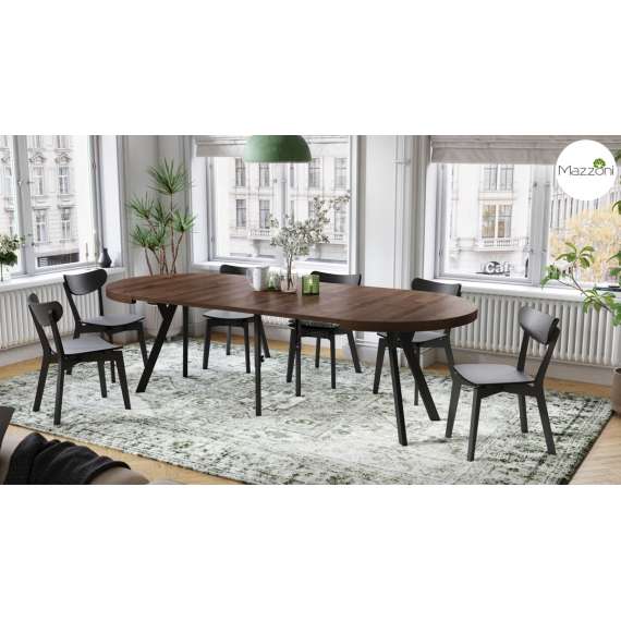 Spisebord VITO 110-310 cm - eik brun - svart bein - uttrekkbart