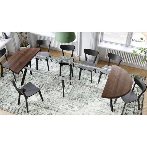 Spisebord VITO 110-310 cm - eik brun - svart bein - uttrekkbart