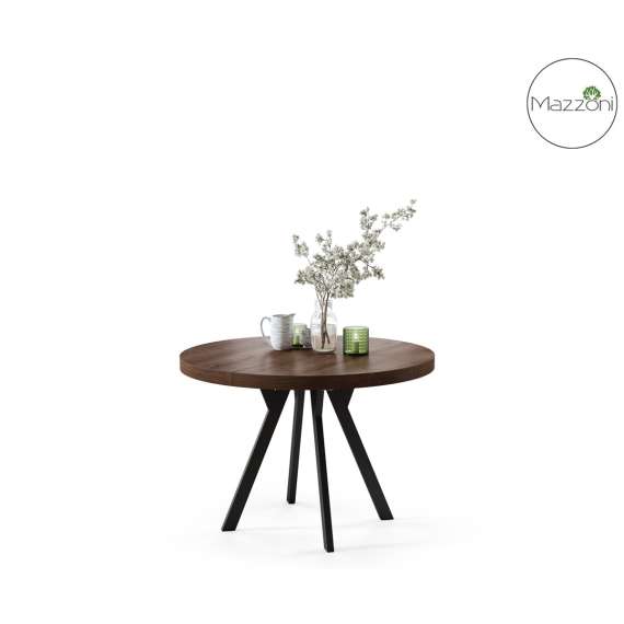 Spisebord VITO 110-310 cm - eik brun - svart bein - uttrekkbart