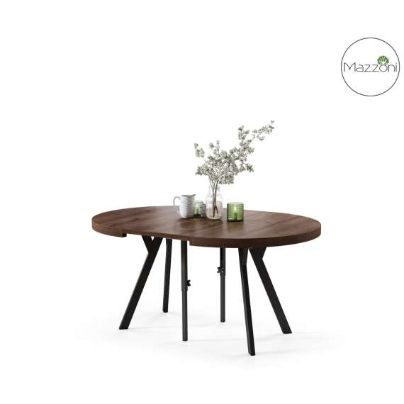 Spisebord VITO 110-310 cm - eik brun - svart bein - uttrekkbart