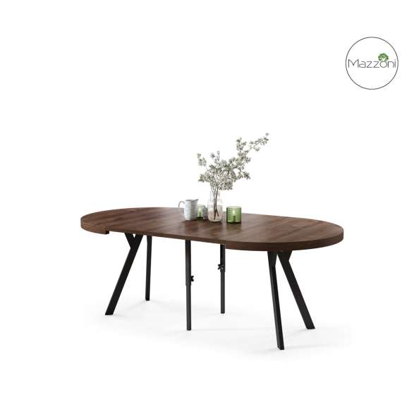 Spisebord VITO 110-310 cm - eik brun - svart bein - uttrekkbart