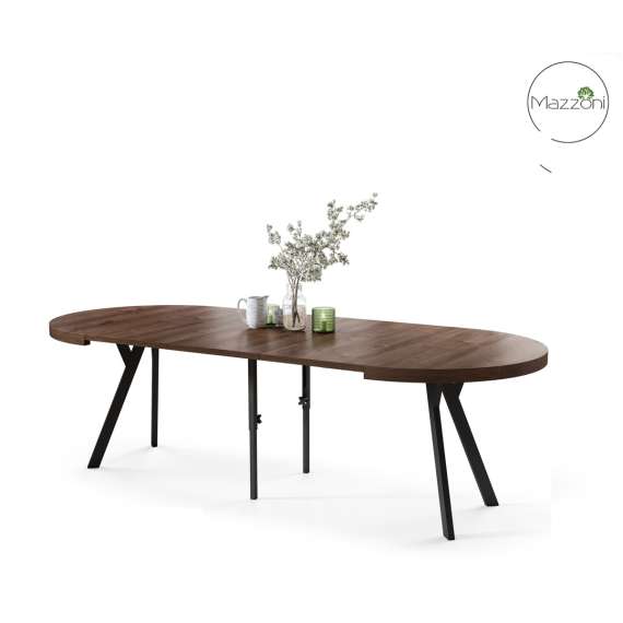 Spisebord VITO 110-310 cm - eik brun - svart bein - uttrekkbart