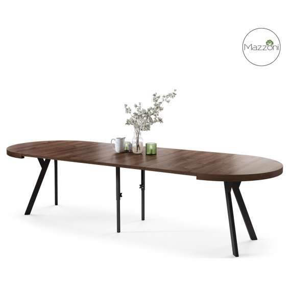 Spisebord VITO 110-310 cm - eik brun - svart bein - uttrekkbart