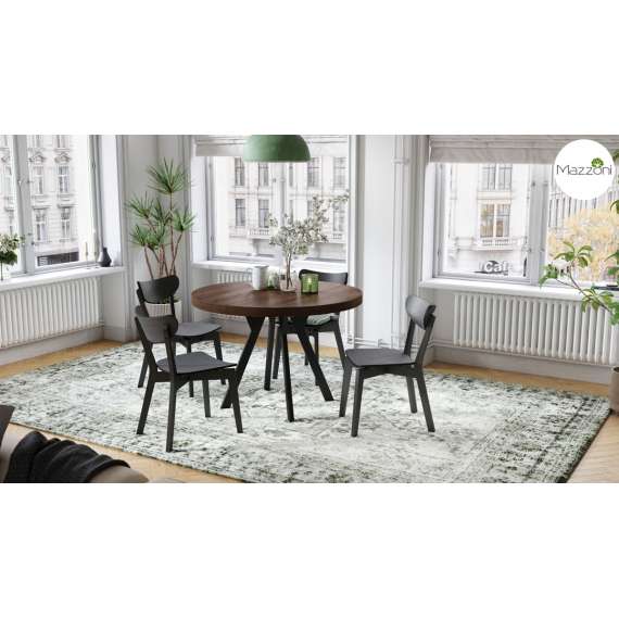 Spisebord VITO 110-310 cm - eik brun - svart bein - uttrekkbart