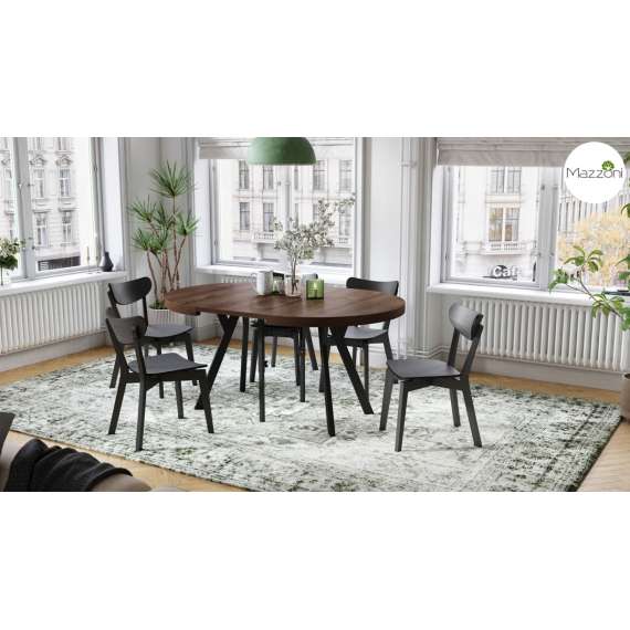 Spisebord VITO 110-310 cm - eik brun - svart bein - uttrekkbart