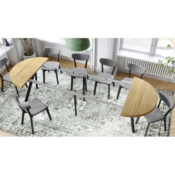 Spisebord VITO 110-310 cm - eik amerikansk - svart bein - uttrekkbart