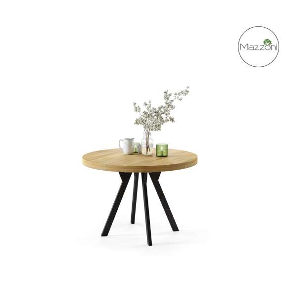 Spisebord VITO 110-310 cm - eik amerikansk - svart bein - uttrekkbart