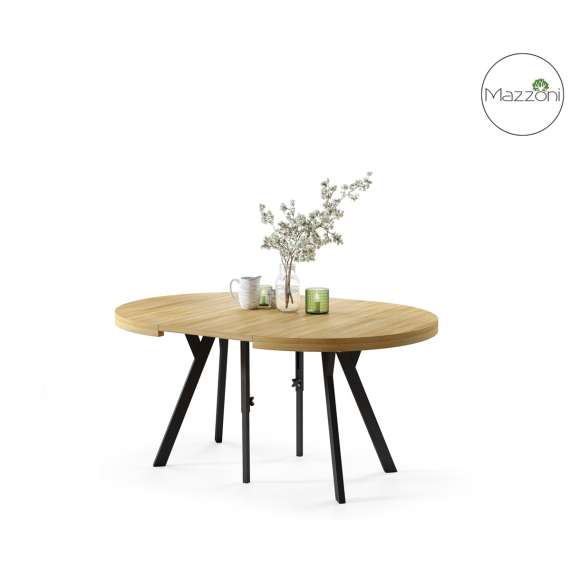 Spisebord VITO 110-310 cm - eik amerikansk - svart bein - uttrekkbart