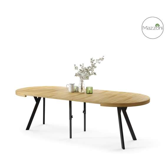 Spisebord VITO 110-310 cm - eik amerikansk - svart bein - uttrekkbart