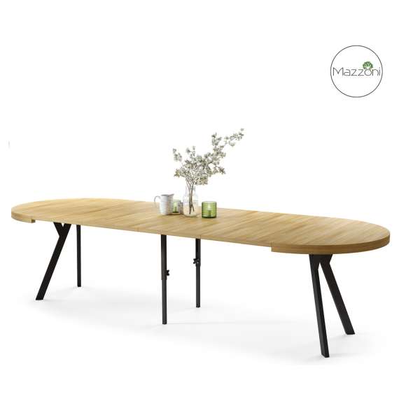 Spisebord VITO 110-310 cm - eik amerikansk - svart bein - uttrekkbart