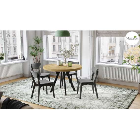 Spisebord VITO 110-310 cm - eik amerikansk - svart bein - uttrekkbart