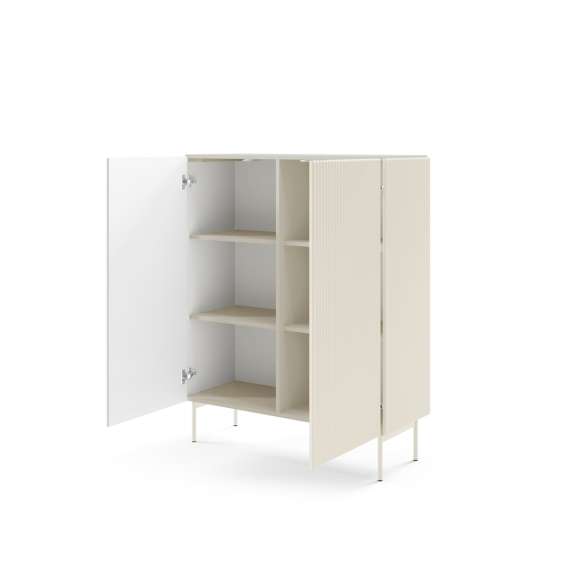 Skap Muti 99x123 cm - 2 dører - cashmere - metall ben