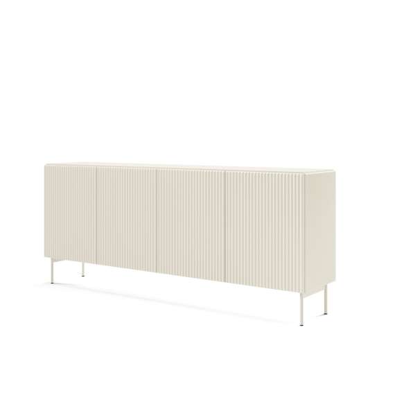 Skjenk Muti 195x81 cm - 4 dører - cashmere - metall ben