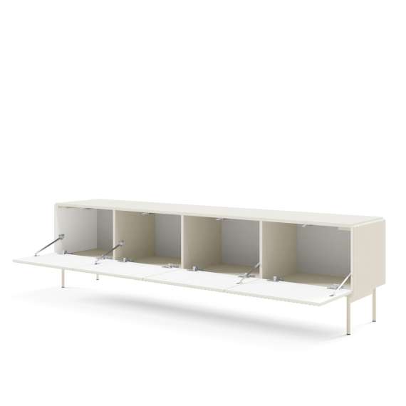 Tv-benk Muti 195x51 cm - 4 dører - cashmere - metall ben