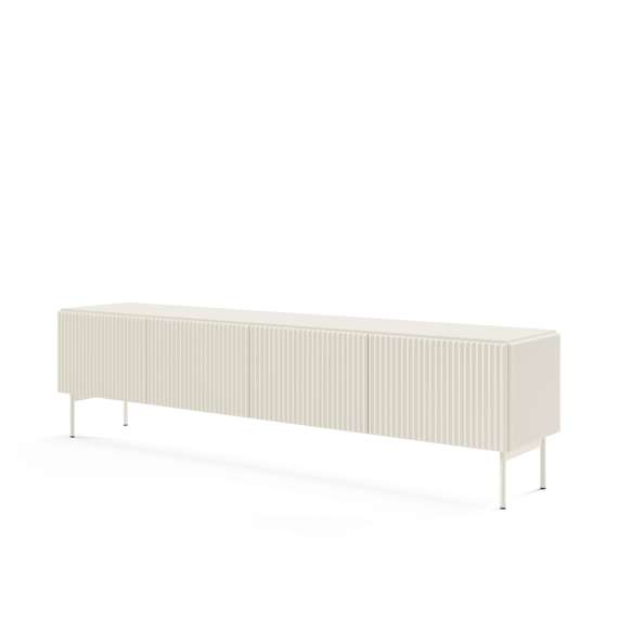Tv-benk Muti 195x51 cm - 4 dører - cashmere - metall ben