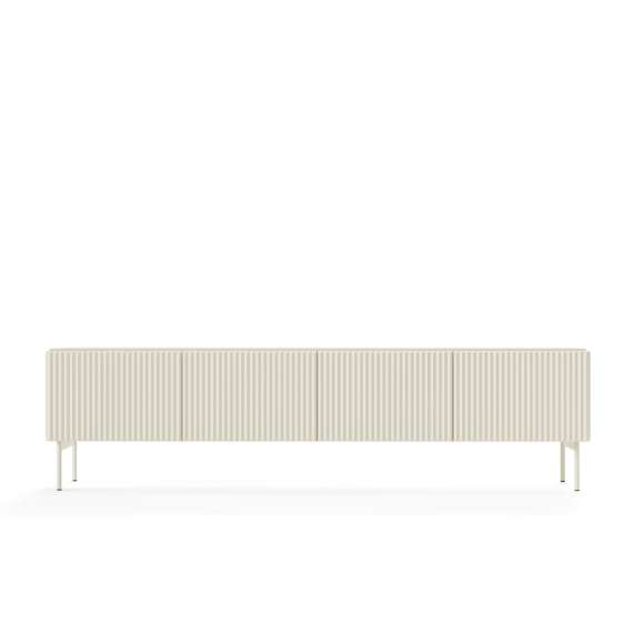 Tv-benk Muti 195x51 cm - 4 dører - cashmere - metall ben