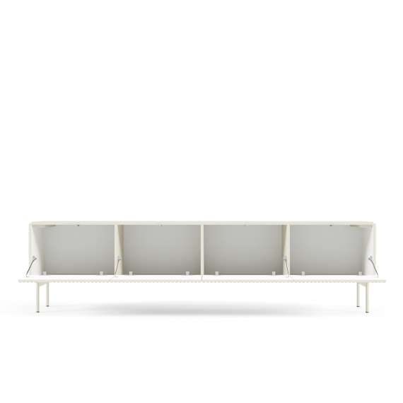 Tv-benk Muti 195x51 cm - 4 dører - cashmere - metall ben