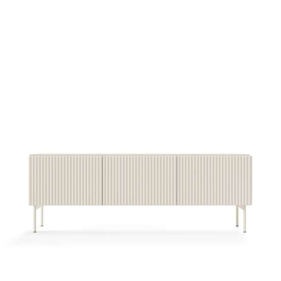 Tv-benk Muti 147x51 cm - 3 dører - cashmere - metall ben