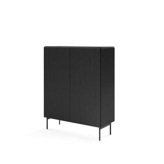 Skap Muti 99x123 cm - 2 dører - sort - metall ben