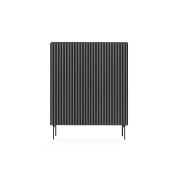 Skap Muti 99x123 cm - 2 dører - sort - metall ben