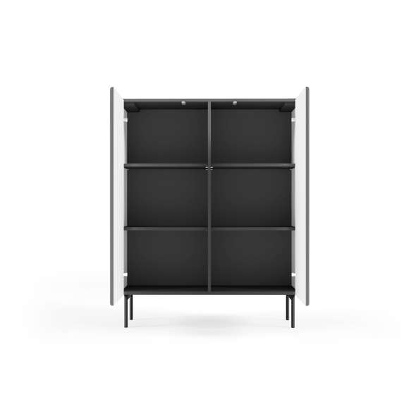 Skap Muti 99x123 cm - 2 dører - sort - metall ben