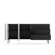 Skjenk Muti 177x81 cm - 2 dører - 3 skuffer - sort - metall ben